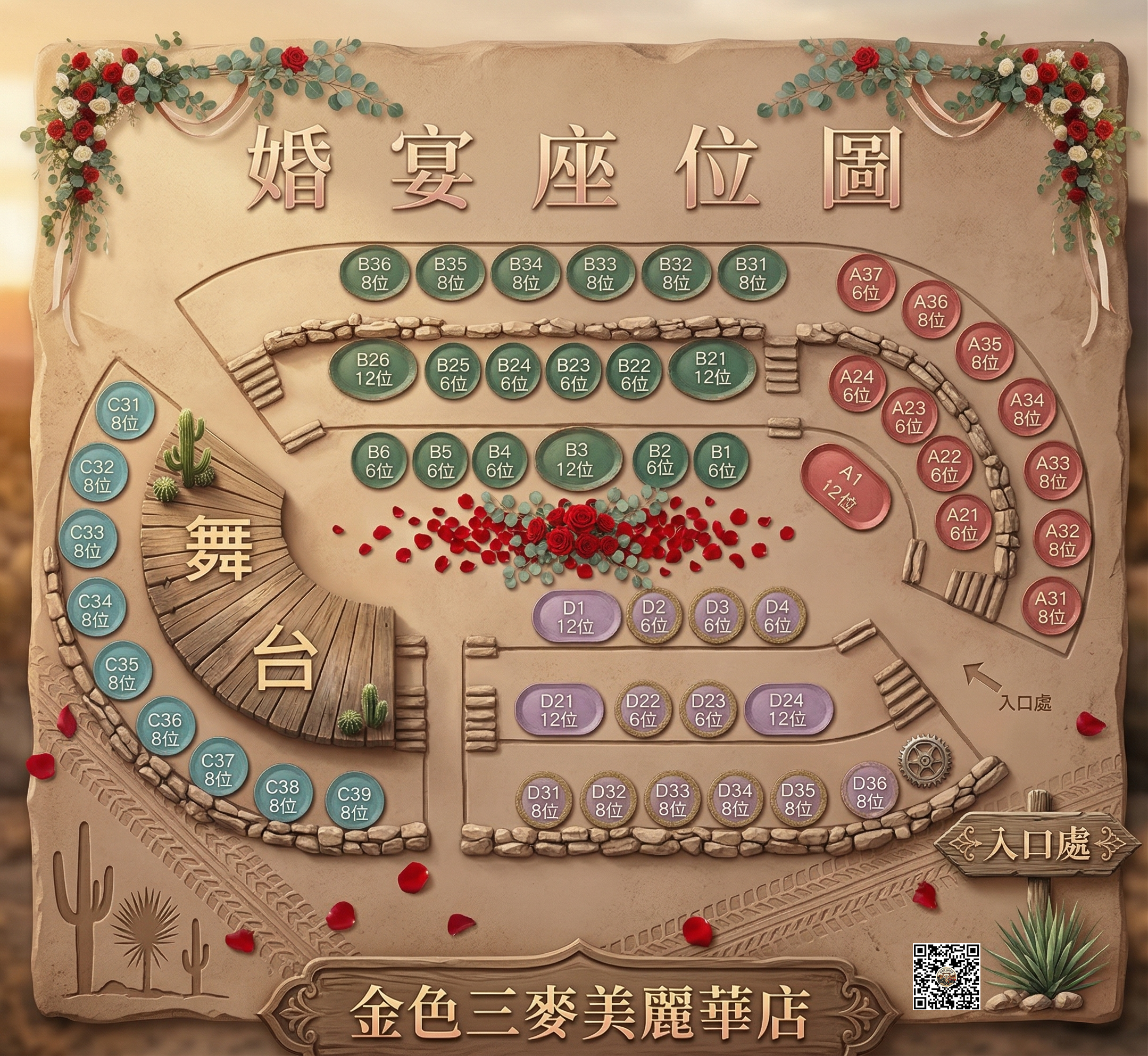 客製化婚宴座位圖設計範例