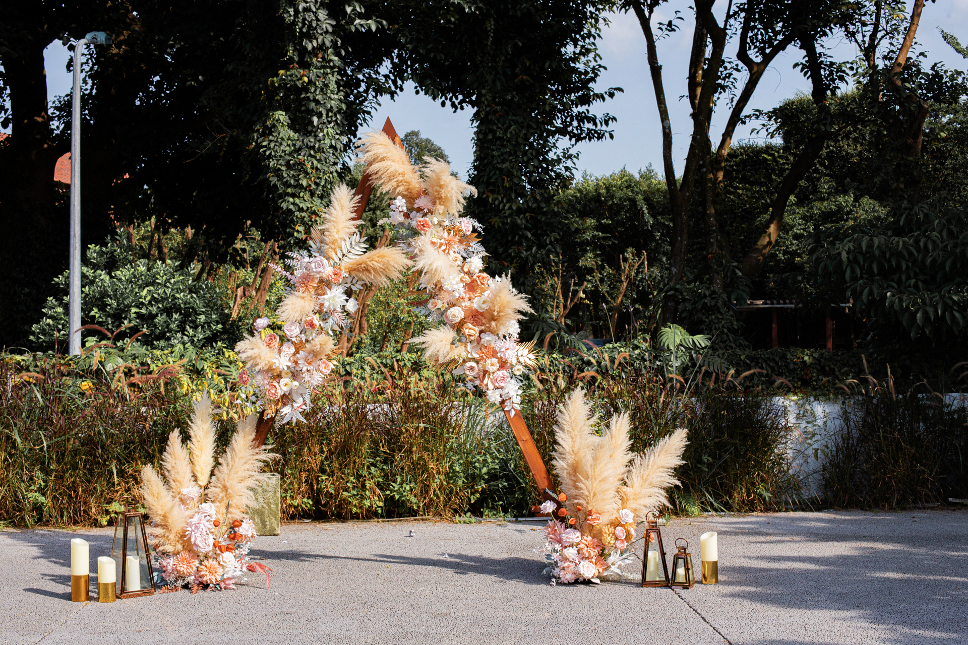 戶外婚禮送客兩用拱門花柱