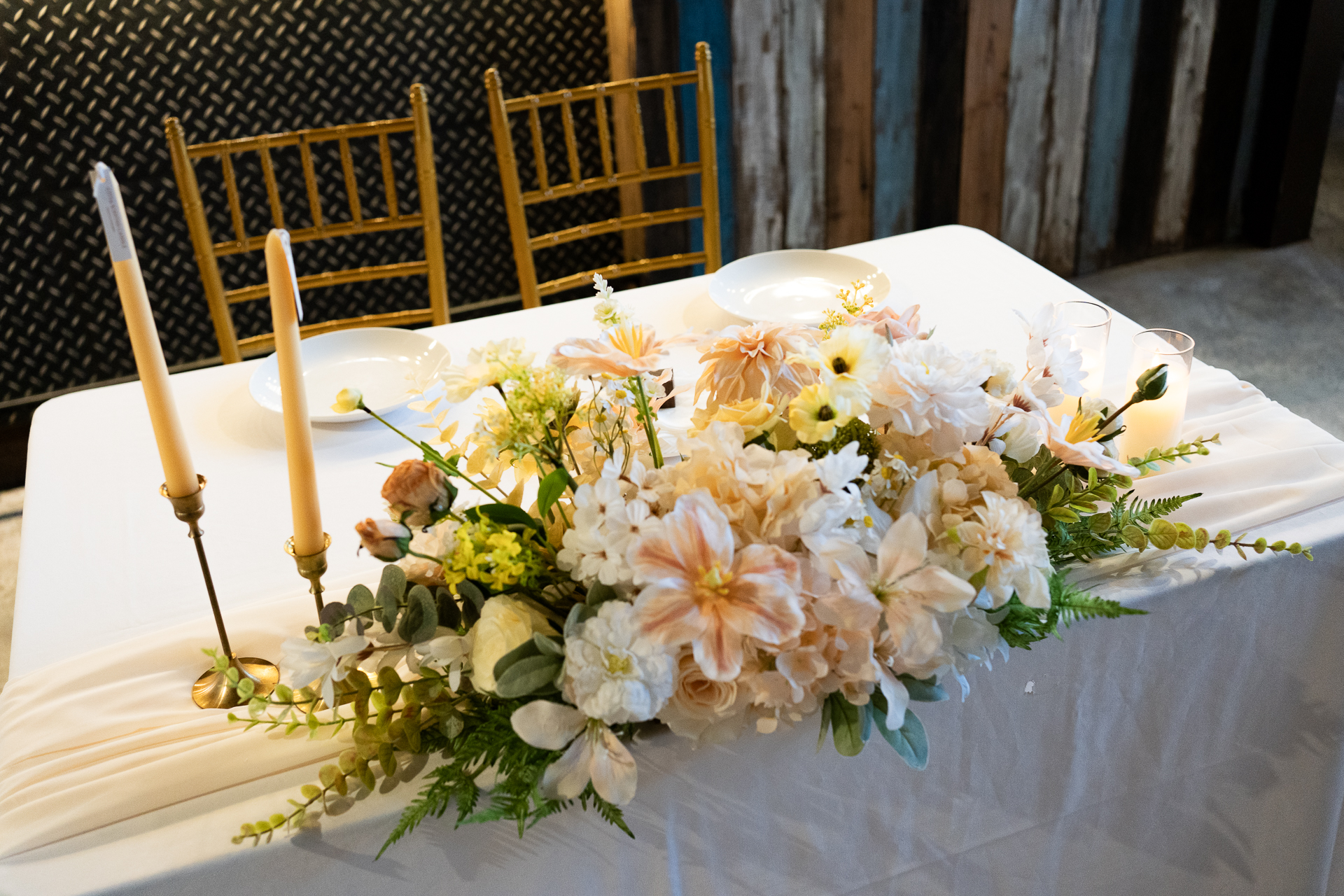 雙人主桌仿真花