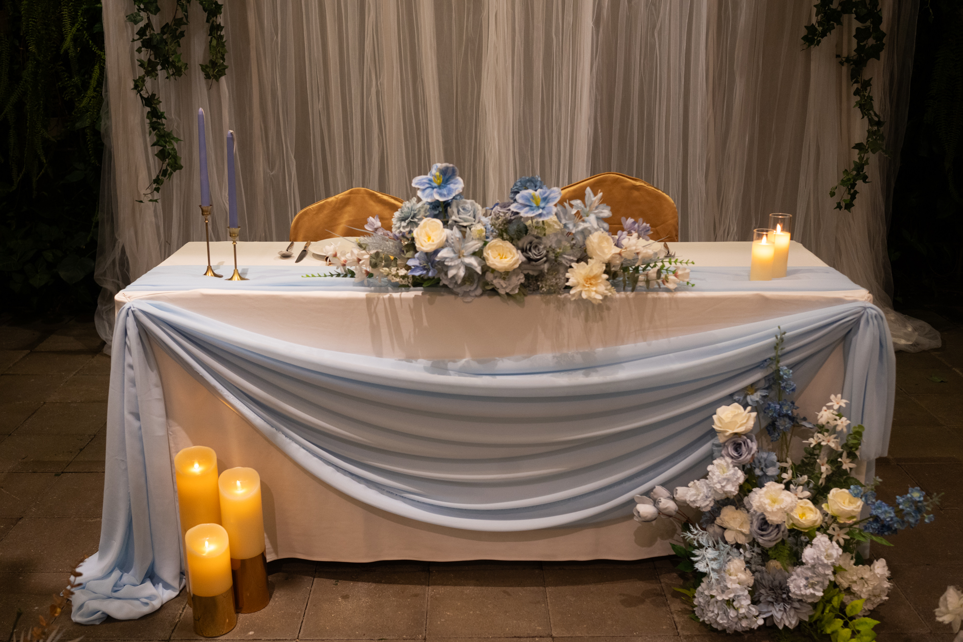 雙人主桌仿真花